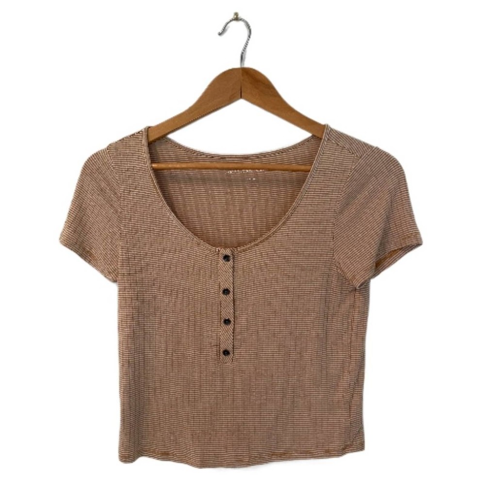 American Eagle Striped Ribbed Crop Top